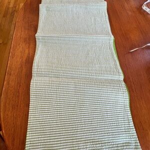 Striped Table Runner with Green Accents